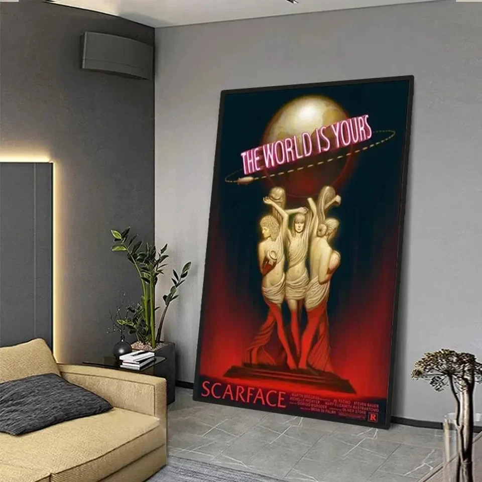 Scarface The World Is Yours Movie Poster Tony Montana Film Art Print Wall Decor - Image 2 of 4