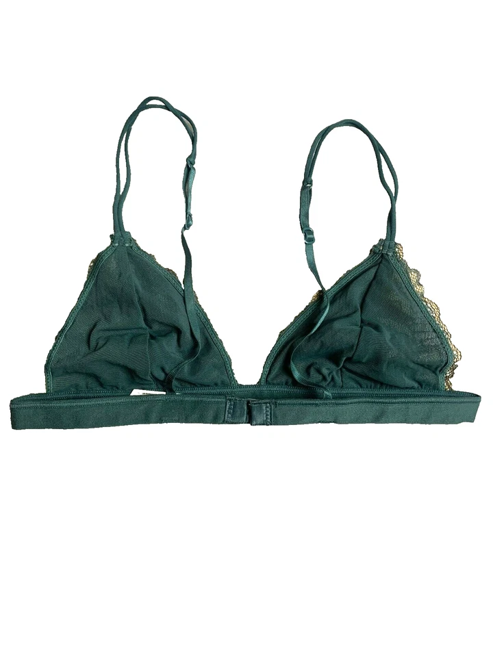 Sutiã Urban Outfitters Feminino Pequeno Verde Dourado Floral Acabamento de Renda Bralette Feminino - Imagem 3 de 4