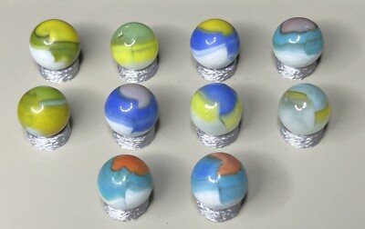 Lot Of 10 Vitro Agate Tigers Eye Type 2 Marbles 5/8  Good(+) To NM(-)
