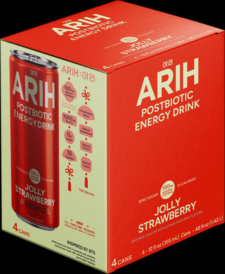 ARIH Postbiotic Energy Drink, Zero Sugar Clean Energy Drink with 100mg Natural C