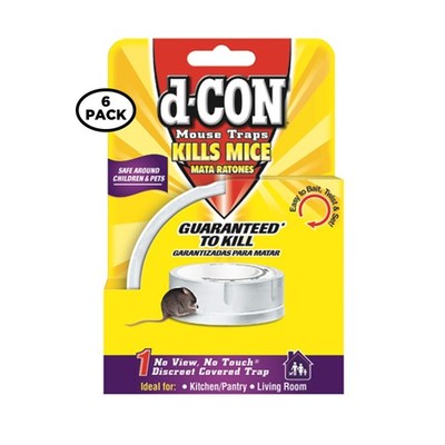 d-CON No View, No Touch Covered Mouse Trap, 1 Trap Pack of 6