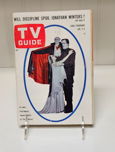 TV Guide Jan. 1965 "The Munsters" Al Lewis, Fred Gwynne, Yvonne DeCaro, NO LABEL