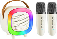 Mini Karaoke Machine Speaker for Kids Adults, Portable Bluetooth with 2 Wireless