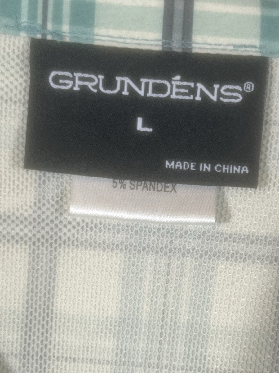 Chemise Grundens Homme – Plaid, Manches Longues Rolltab, Ventillée – Taille L – Très Bon état