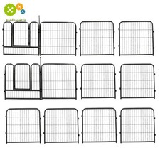 24'' Tall 12 Panel Pet Dog Playpen Fence with Door Durable Outdoor Yard Kennel