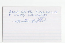 Curtis Pitts Signed Index Card / Autographed Aircraft Designer