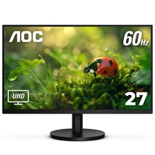 AOC U27B3A 4K 27" IPS 3840x2160 UHD Frameless Monitor, Display UHD, Black