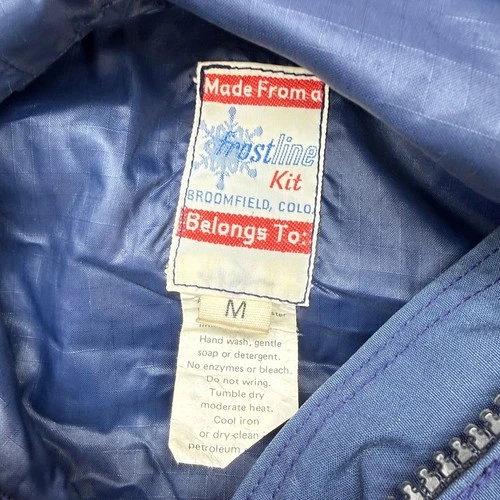 Vintage Frostline Kit Mountain Parka Mens M Navy Blue Hooded Utility Jacket 90s image 3