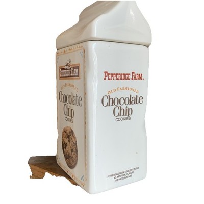 Pepperidge Farm Vntg Ceramic Cookie Jar Canister Chocolate Chip Gingerbread Man