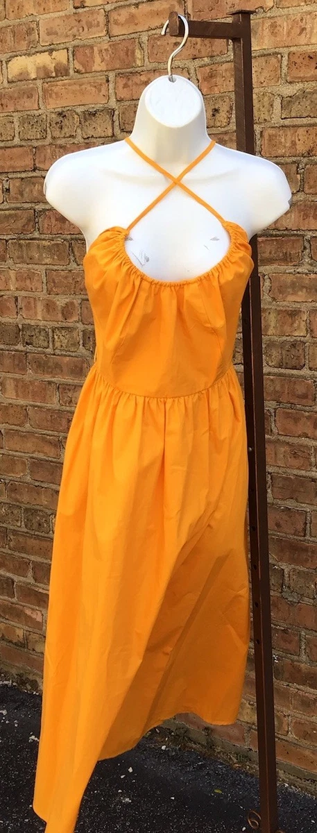 banana republic factory orange dress Stretch-Cotton Poplin Maxi Dress