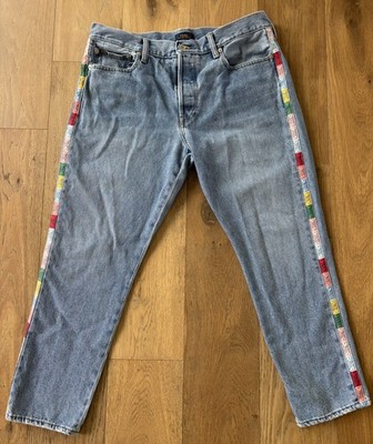 Polo Ralph Lauren Women's Blue Multi Logo Tape Avery Boyfriend Jeans Size 31