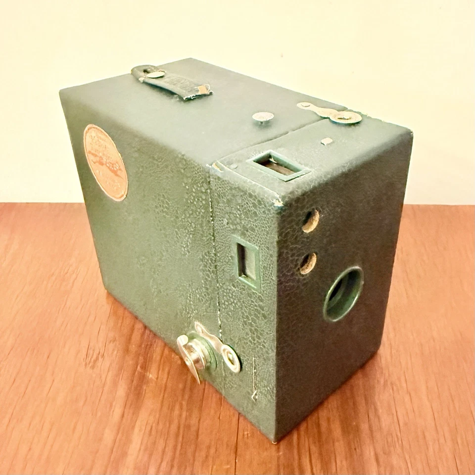 Appareil Photo Vintage Kodak No. 2A Rainbow Hawk-Eye Model B Vert Rare - Photo 3/4