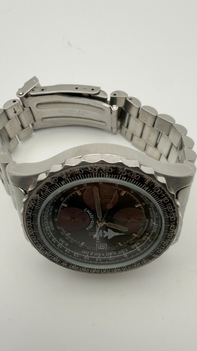 Vintage 90s Chase Durer Pilot Commander X Chronograph Watch 40mm