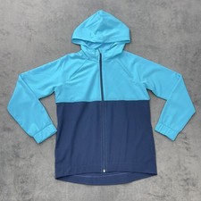 Avia Girls Jacket Size L 10-12 Blue Full Zip Hooded Windbreaker Activewear
