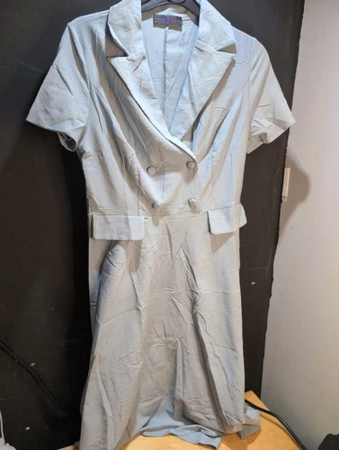 Vintage 1950s Midi Dress Blue Size M | Wedding Guest Cocktail Party Bridesmay