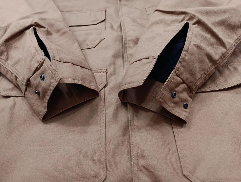 Red Kap Barn Work Coat Pockets Snap Button Closure Large Quilted Insulated Brown - Image 4 of 4