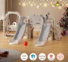 Large 8 in 1 Kids Slide Toddler Backyard Playground Playset Gifts Indoor/Outdoor