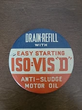 Vintage Standard Oil Iso Vis "D" Motor Oil Pinback Button, 4"
