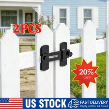 Heavy Duty Barn Door Lock 180 Flip Sliding Latch Lock Stainless Steel Matte Bla