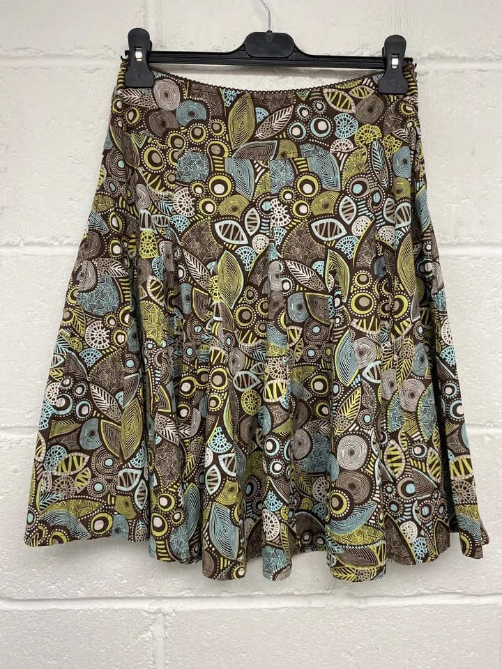 Falda línea A La Redoute Creation patrón multicolor talla UK 8 PK Foto 3 de 4