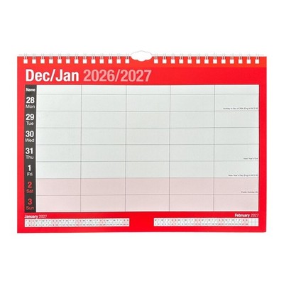 Tallon 2027 Easy View Wochenplaner Kalender 5 Spalten 3812 Rot Weiß
