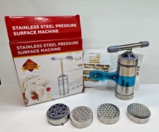 Manual Pasta Machine Hand Pressure Noodle Machine stainless Steel 5 Noodle molds