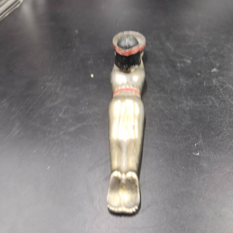 Antiguo QUEMADOR DE INCIENSO EGIPCIO 9" Gold Servant HKK JAPÓN Vintage Metal Foto 3 de 4