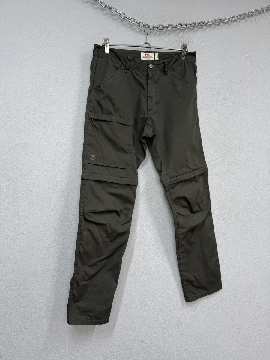 FJALLRAVEN MEN'S TRAVELLER ZIP-OFF TROUSERS G-1000 PANTS KHAKI