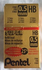 PENTEL Super Hi-Polymer .5mm Ultra Fine Refill Lead Tubes C505-HB 132 Sticks