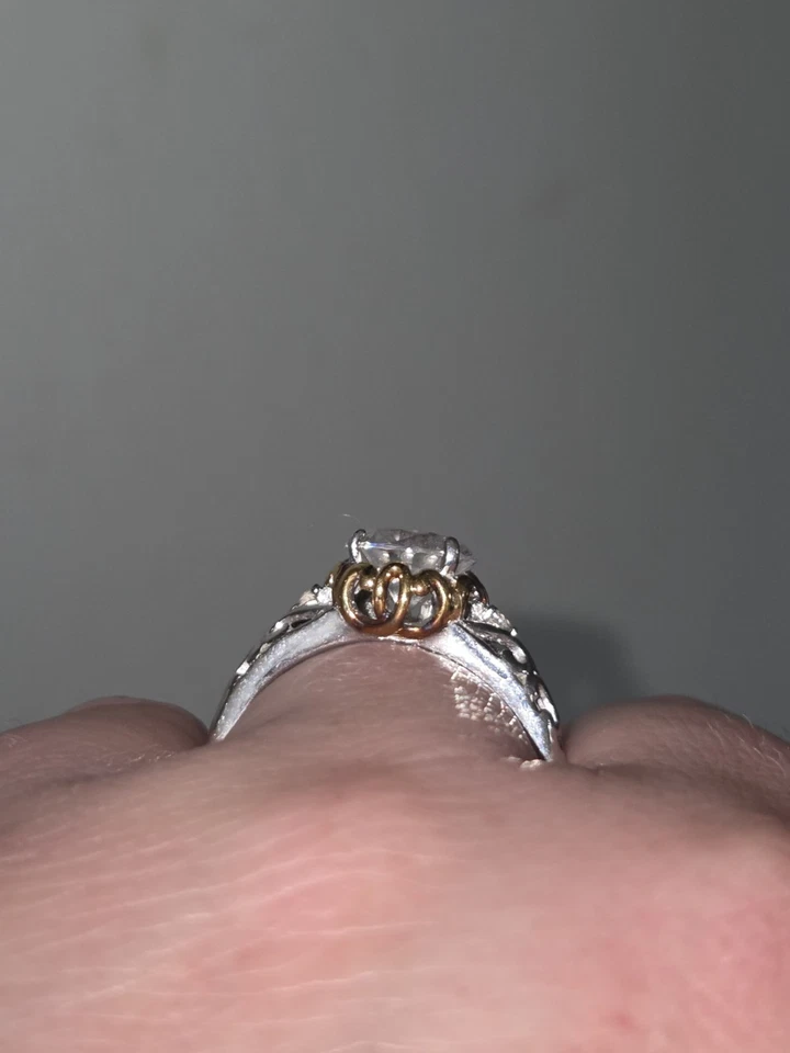 ANILLO 925 VANNA K CZ TALLA 9 Gema Oculta Firmada 2 Ct. Piedra Preciosa Foto 2 de 4