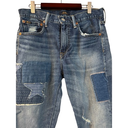 Pantalones de mezclilla para mujer Polo Ralph Lauren Waverly rectos retazos talla 27 estrellas - Imagen 2 de 8