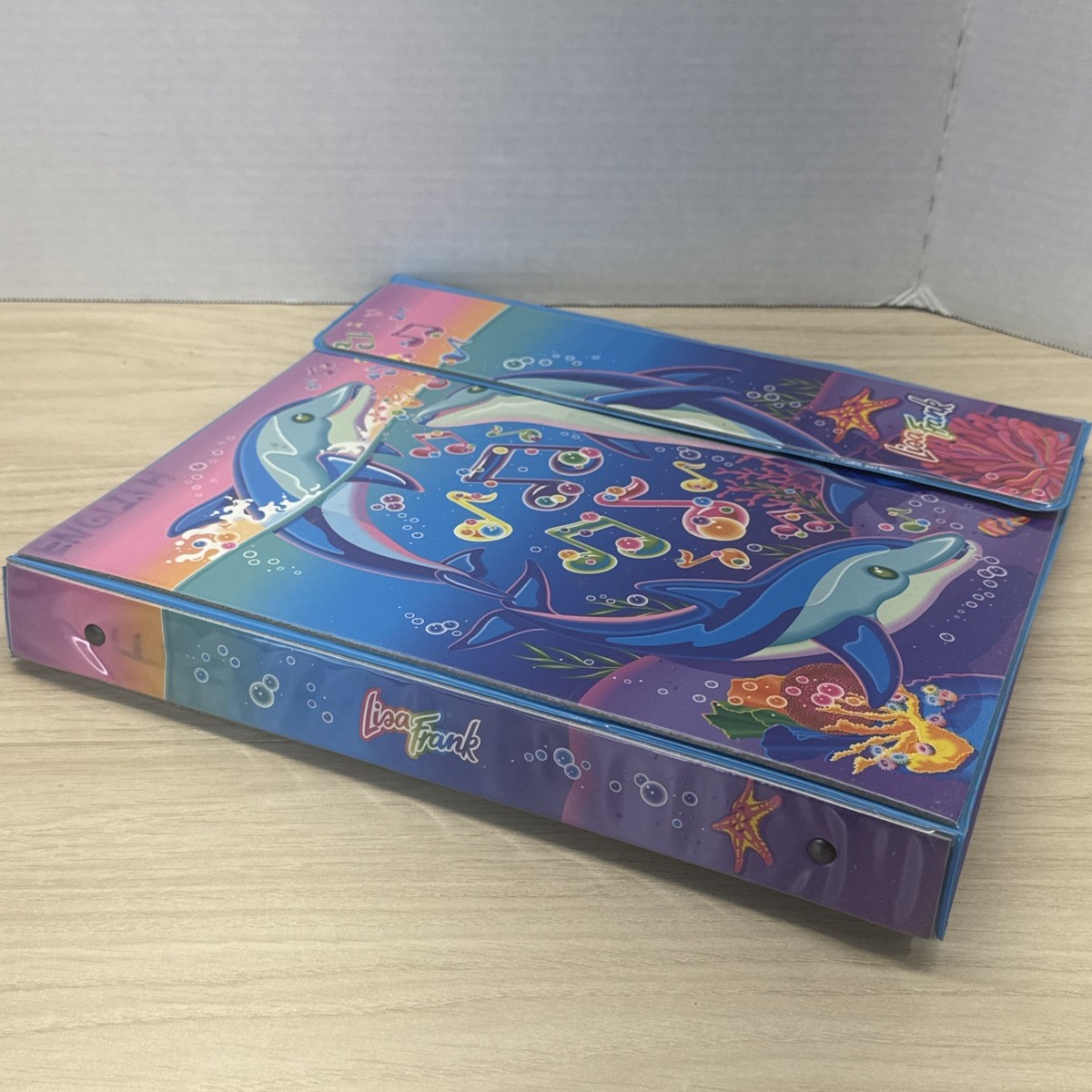Lisa Frank Binder Dolphins Musical Notes 90s Vintage 3-Ring School