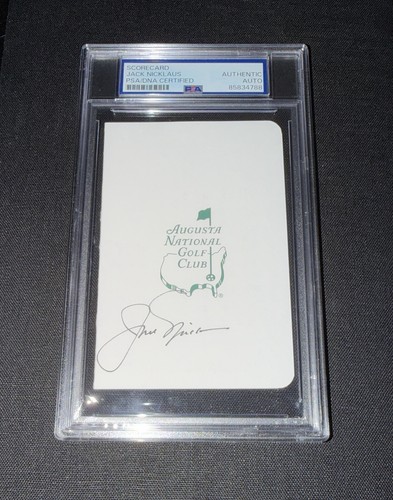 Jack Nicklaus Signed Masters Scorecard PSA Slab Golf 1963 65 66 72 75 86 Champ
