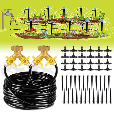 100Ft Drip Irrigation Kit Plant Watering System 8X5mm Blank Distribution TubingD
