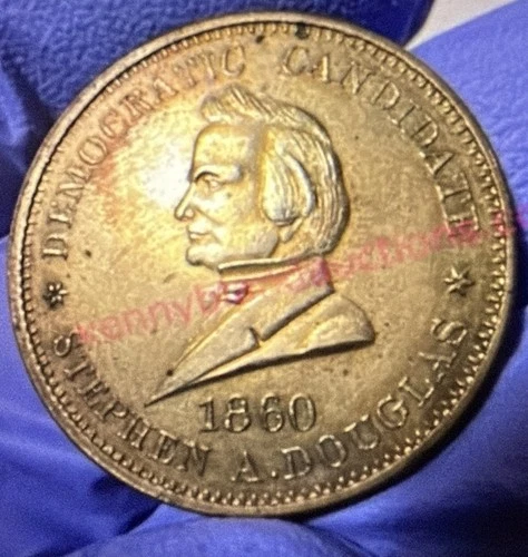 Stephen Douglas 1860 election campaign token.