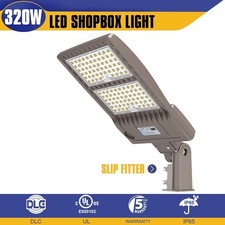 320W LED Parking Lot Light Outdoor Commercial Street Shoebox Light +Slip Fitter