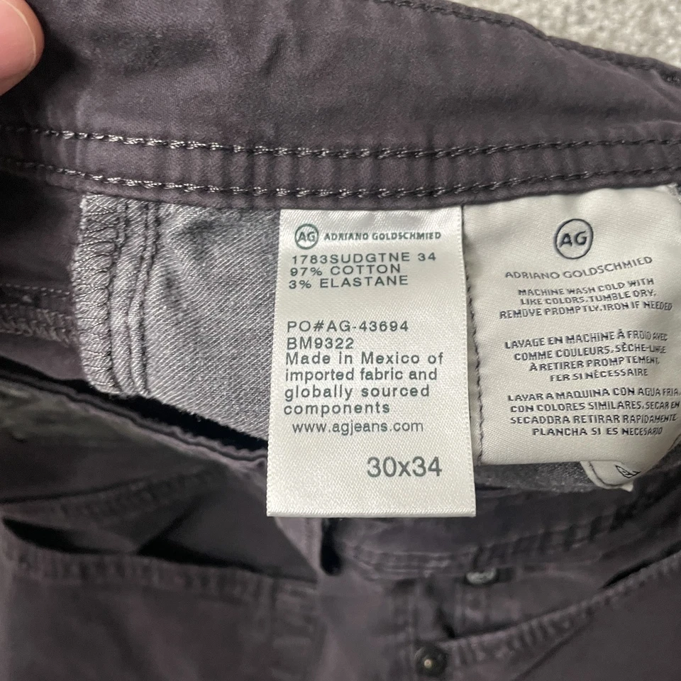 Pantalones de mezclilla AG Adriano Goldschmied para hombre 30x29 The Tellis modernos ajustados elásticos Foto 3 de 4