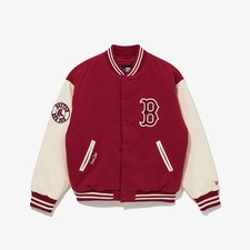 New Era MLB Boston Red Sox Patch Varsity Jacket, Red (100% Authentic)