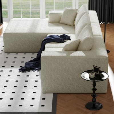 108'' Cloud Modular Sectional Couch with L-Shape Chaise, Modern Sectional Sofa