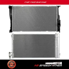 For 2009 10-11 BMW 335d 2009-16 BMW Z4 Aluminum Radiator & AC Condenser Assembly