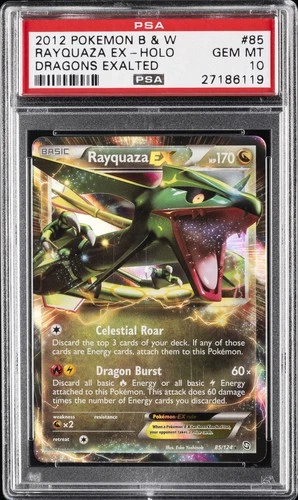 2012 POKEMON BLACK & WHITE DRAGONS EXALTED #85 RAYQUAZA EX PSA 10