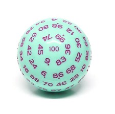 Galactic Dice Premium D100 Dice - Mint Rose (Purple Ink)