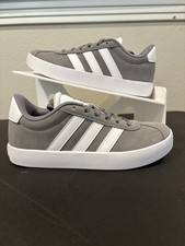 Adidas VL Court 3.0 Grey/White Kids Youth Shoes Size 2.5Y ID6314 Fast Shipping