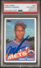 1985 Topps Dwight Gooden #620 On Card Auto PSA 10