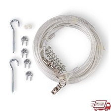 Dog Tie Out Trolley Cable 60' Aerial Runner Vinyl Steel Coated Rust Resistant US