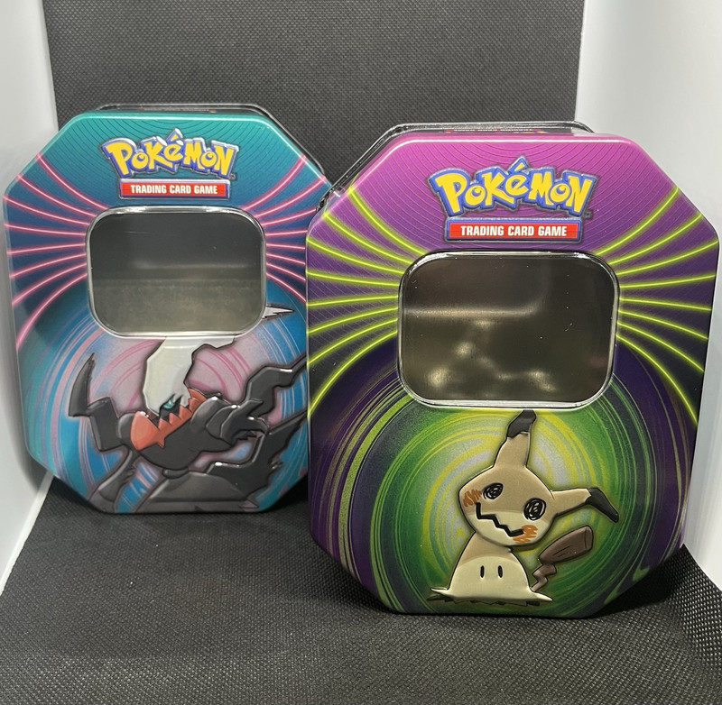 Pokémon TCG Tin Lot of 2, Darkrai & Mimikyu, Metal Tin, Multicolor. No packs.