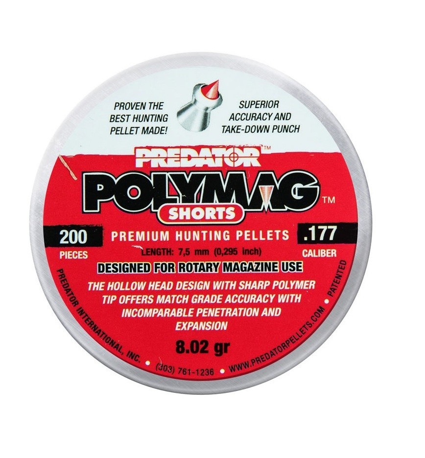 JSB Predator Polymag Shorts Pellets .177 4.5mm Hunting Air Rifle Gun tins of 200
