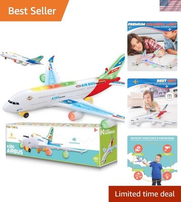 Battery-Powered Airplane Toy with Flashing Lights & Sounds for Young Pilots 3-12