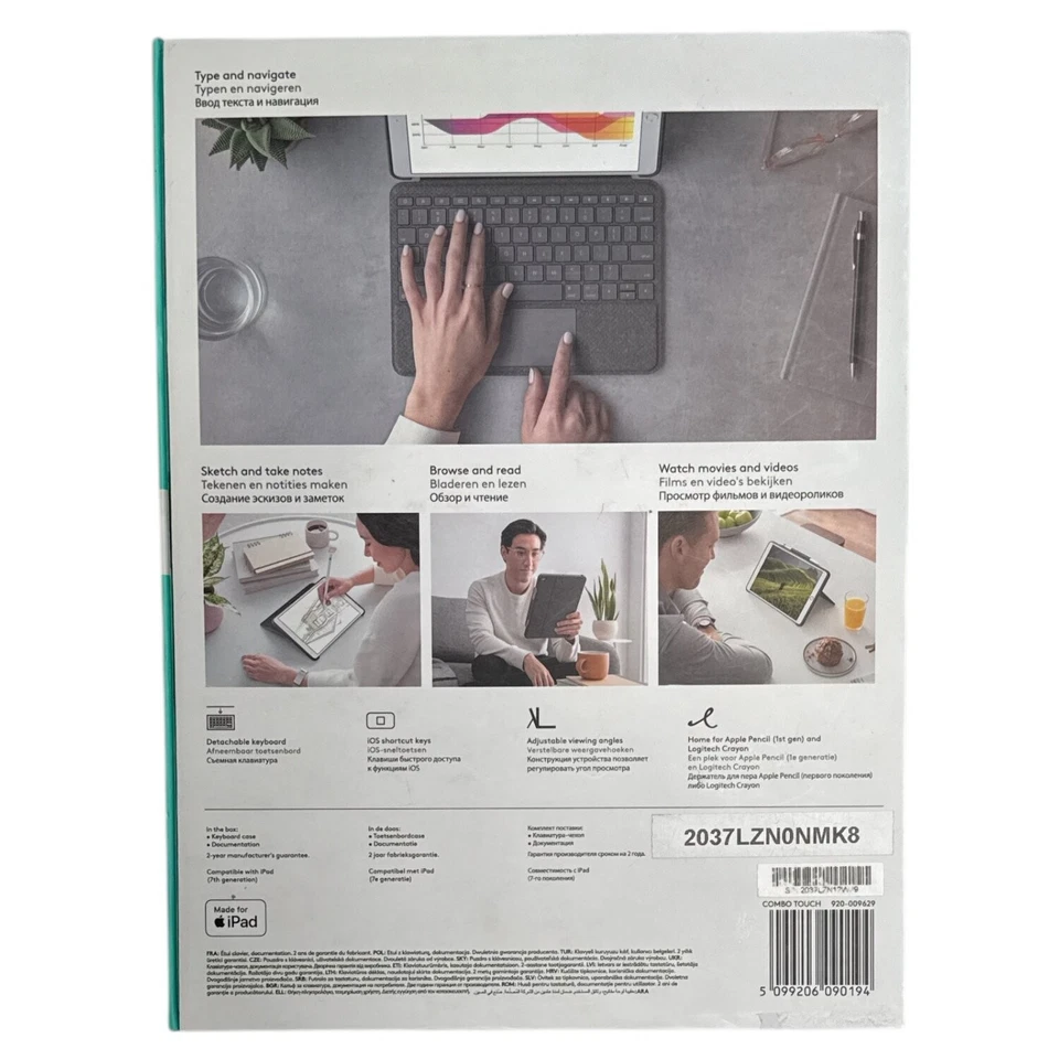 Logitech Combo Touch für iPad 7. (2019)/8. (2020)/9. (2021) Generation QWERTY EN - Bild 2 von 3