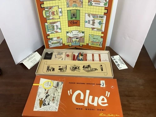Parker Brothers Clue Detective Board Game Vintage 1956 Edition,  Complete.